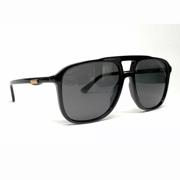 Gucci Men's Black Rectangle Authentic Sunglasses - Picture 3 of 3